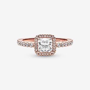 Pandora Square Sparkle Halo Ring